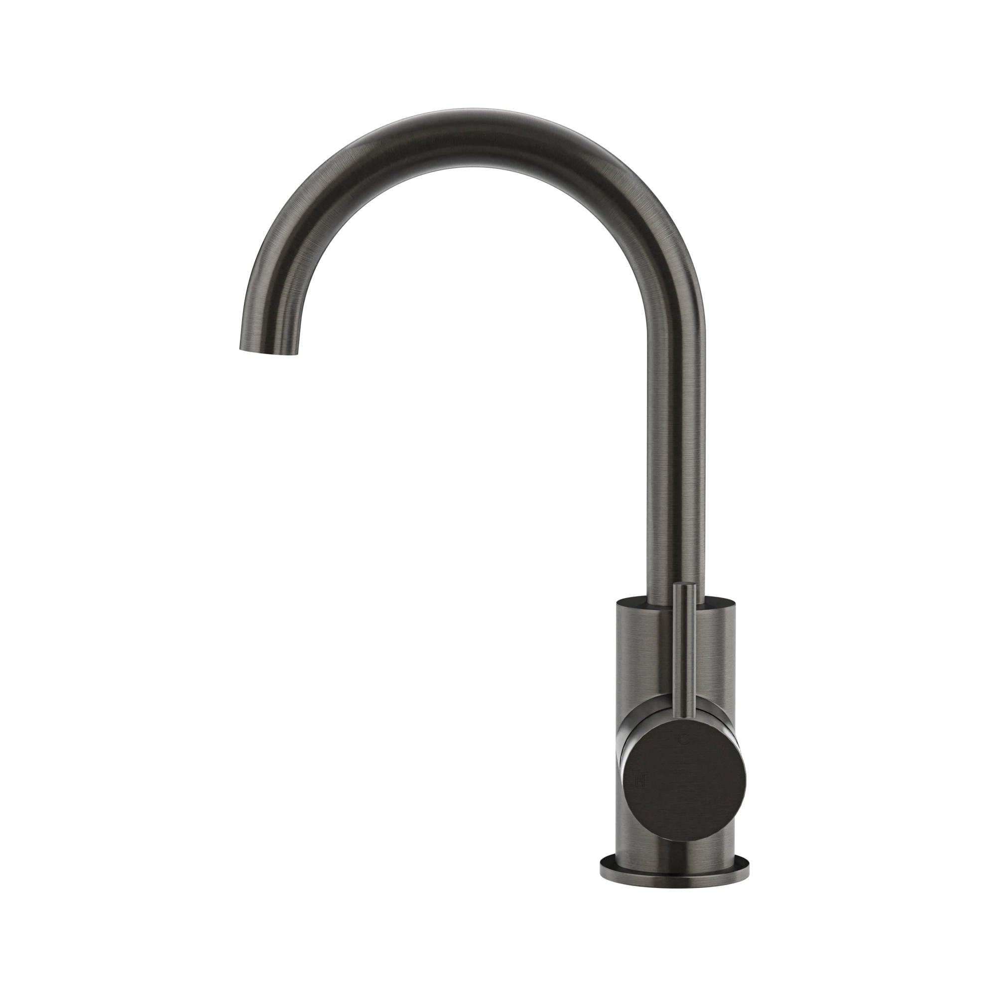Round Gooseneck Basin Mixer with Cold Start, Shadow