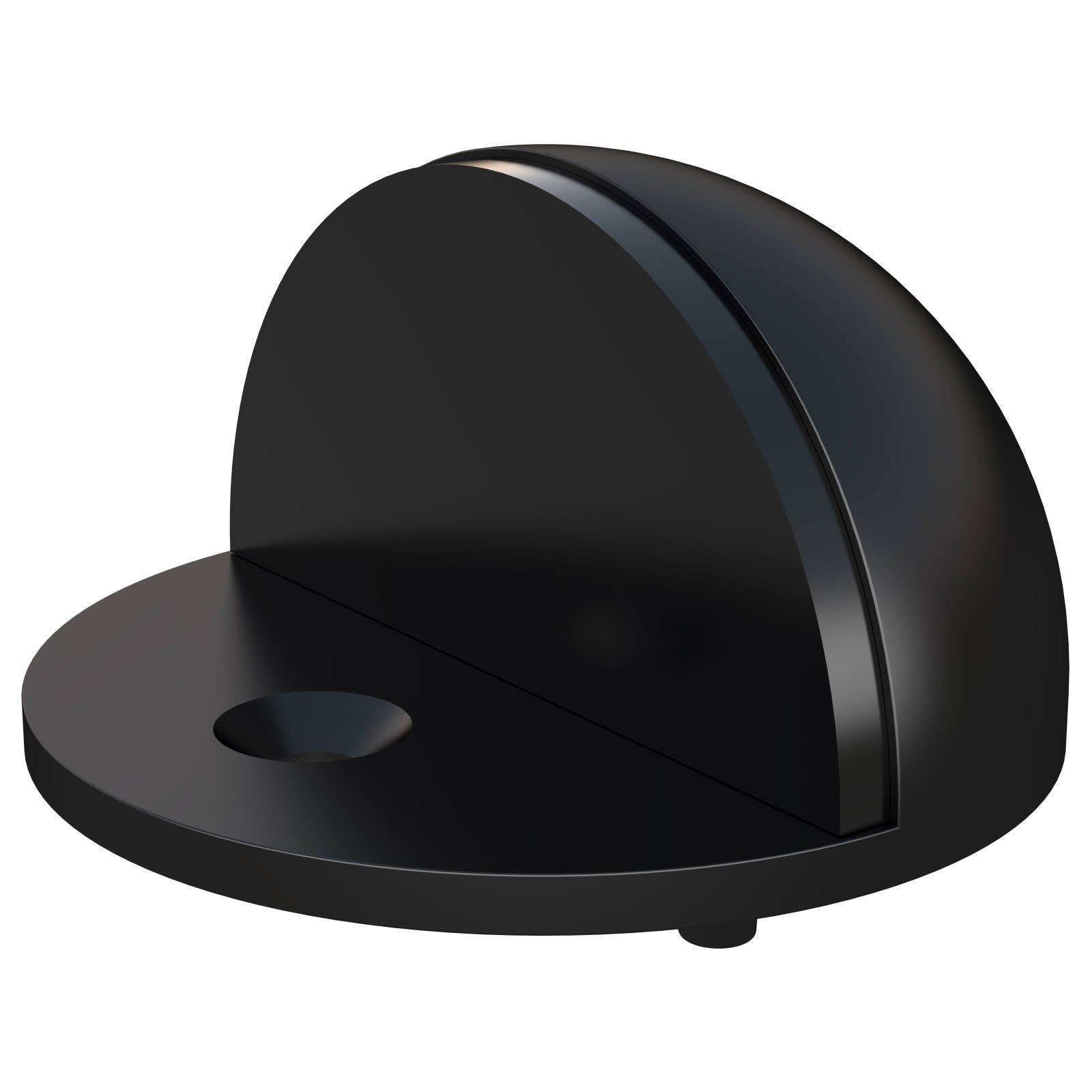 Round Half Moon Door Stop, Matte Black