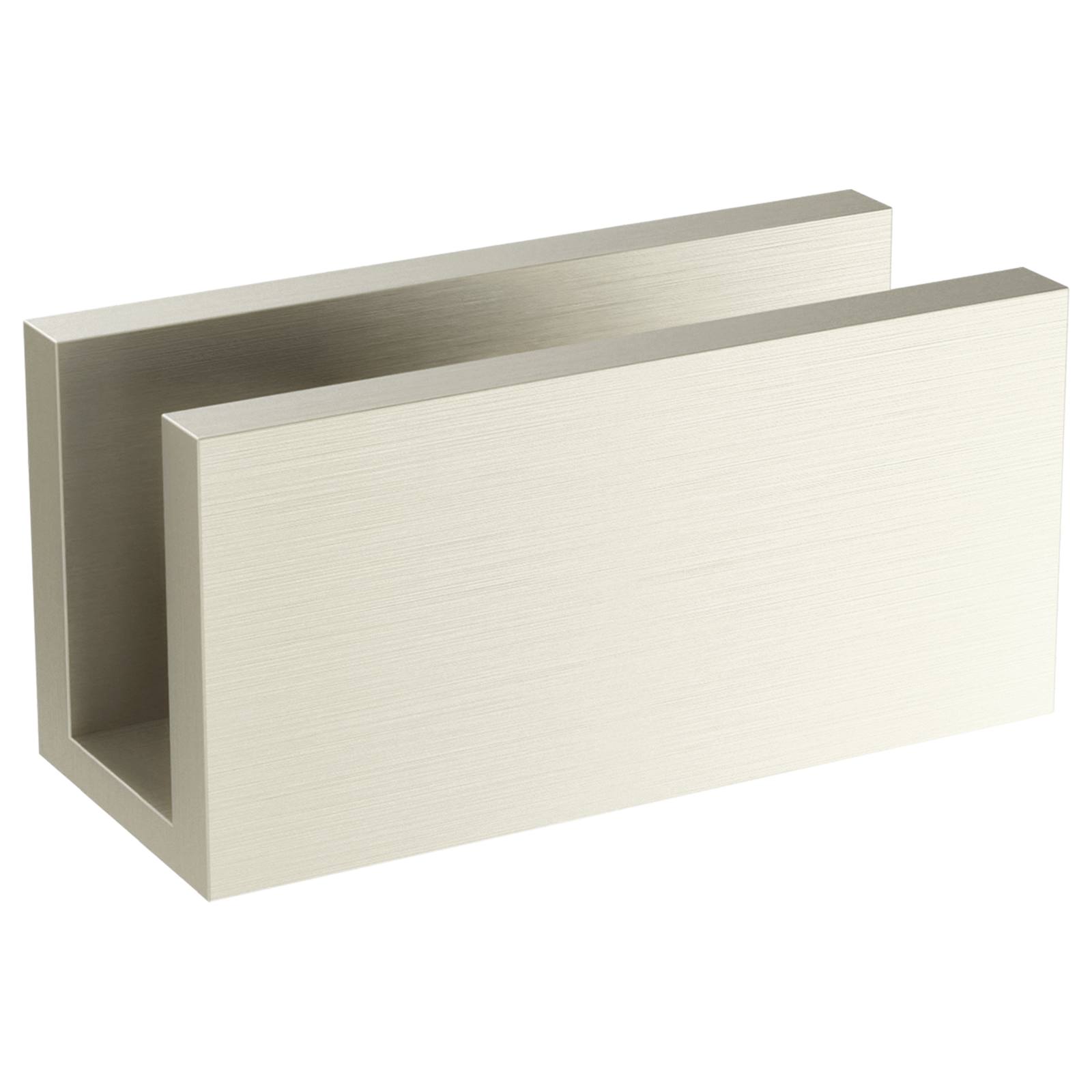 Glass Fixing U Bracket, Brushed Nickel