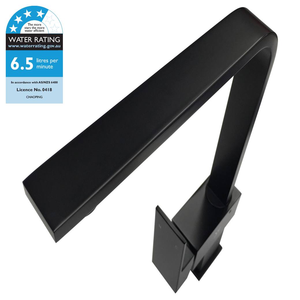 Square Kitchen Mixer, Matte Black