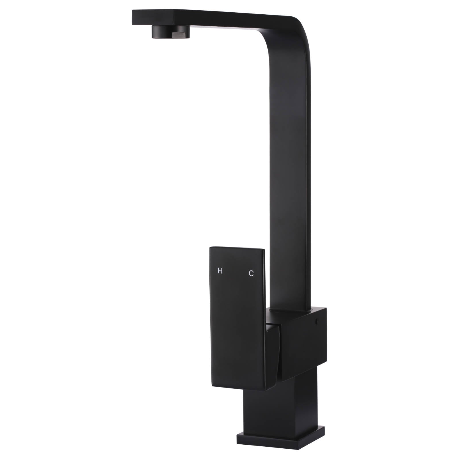 Square Kitchen Mixer, Matte Black