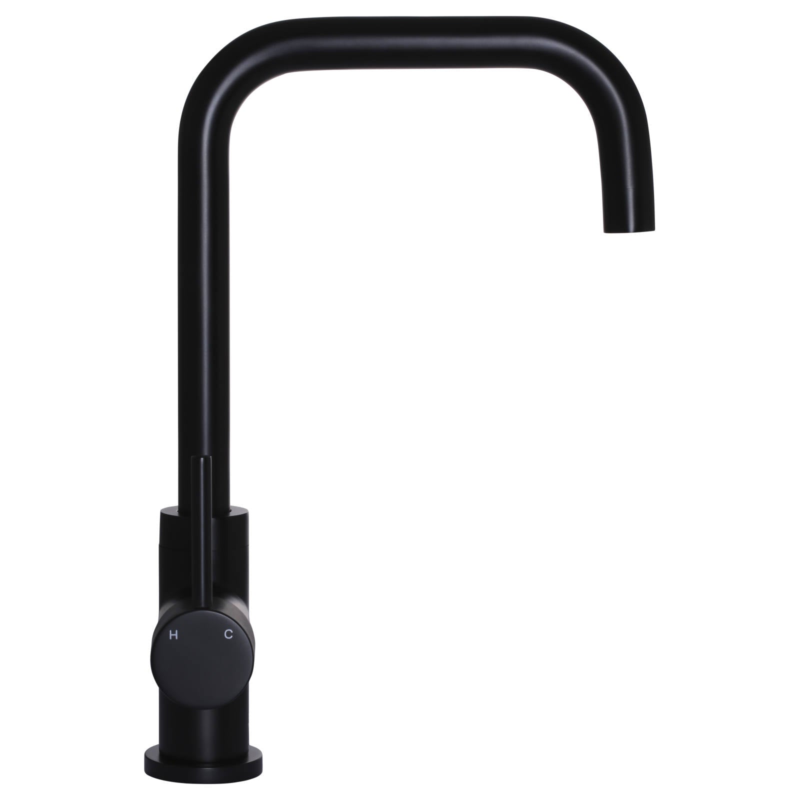 Meir Round Kitchen Mixer, Matte Black
