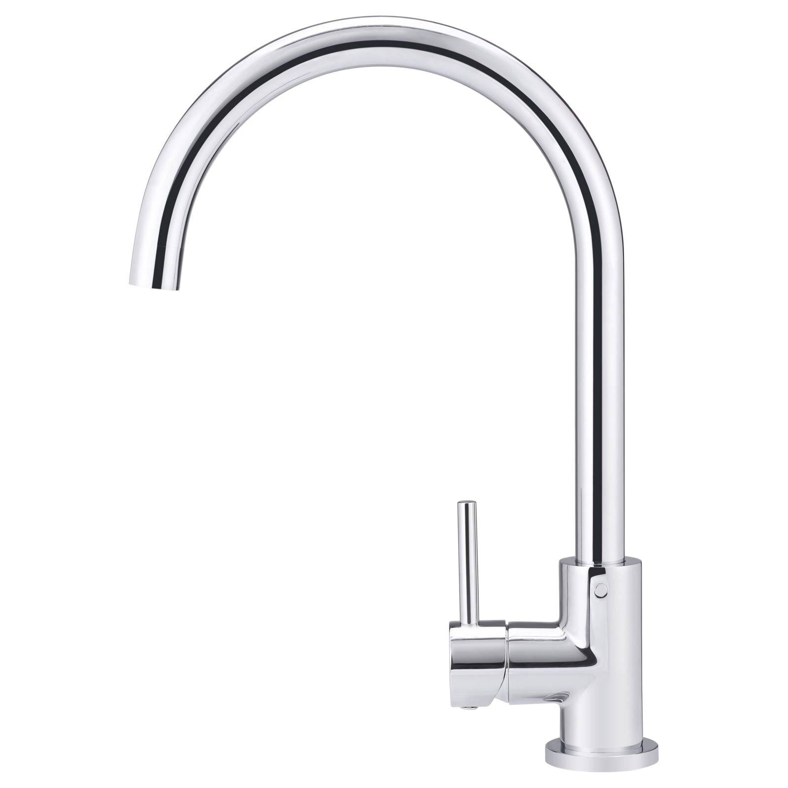 Meir Round Gooseneck Kitchen Mixer, Polished Chrome