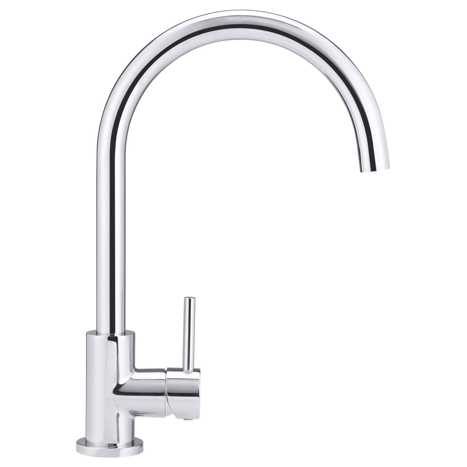 Meir Round Gooseneck Kitchen Mixer, Polished Chrome