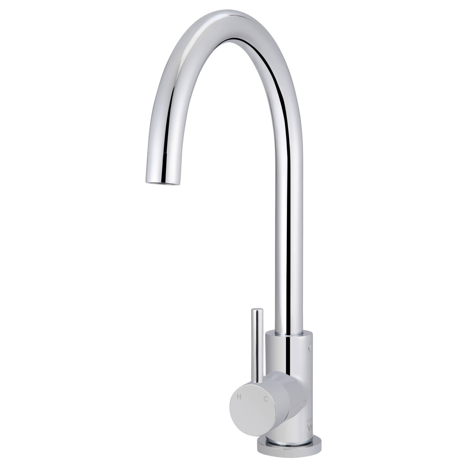 Meir Round Gooseneck Kitchen Mixer, Polished Chrome