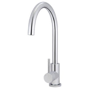 Meir Round Gooseneck Kitchen Mixer, Polished Chrome