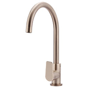 Round Gooseneck Kitchen Mixer w Paddle Handle, Champagne