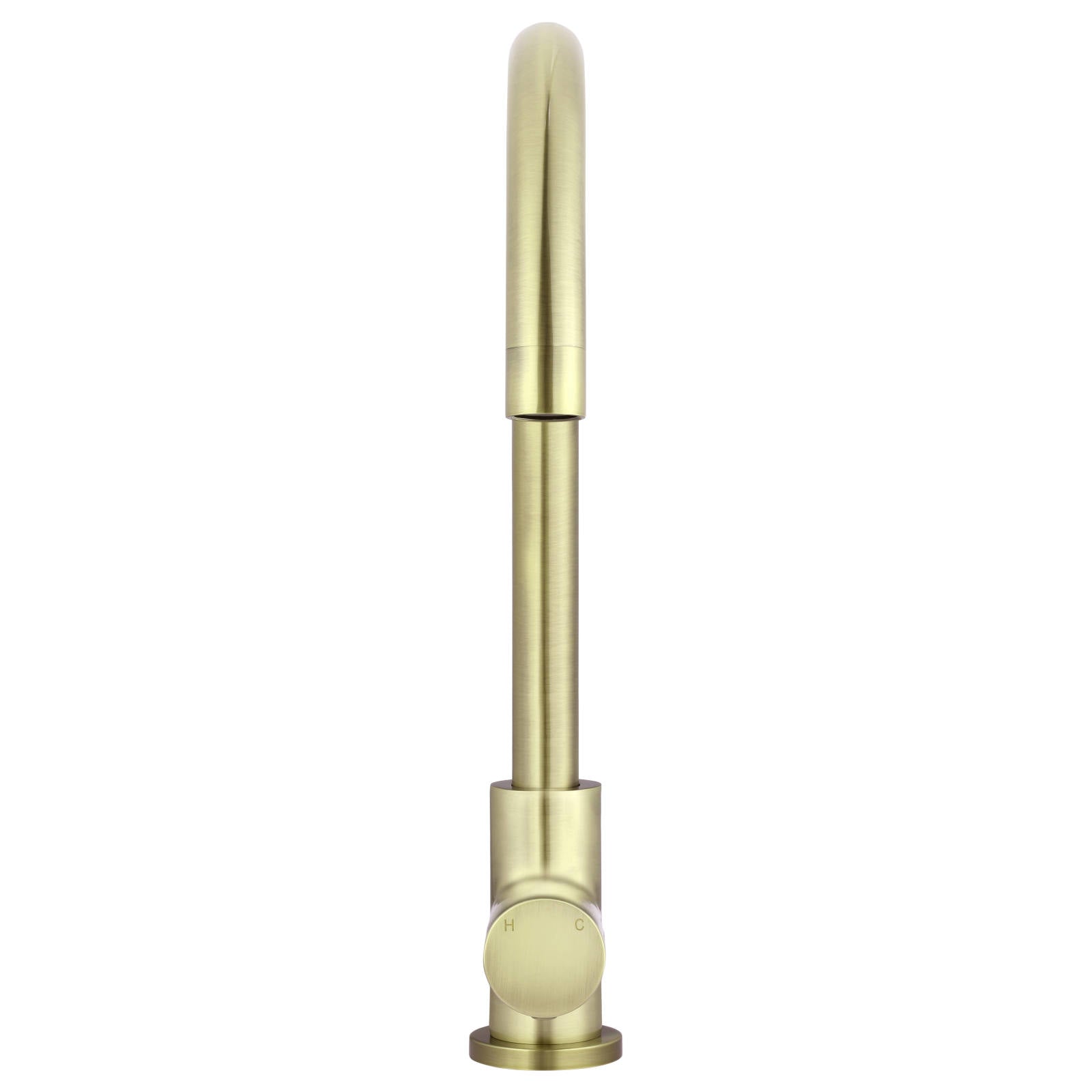 Round Gooseneck Kitchen Mixer w Pinless Handle, PVD Tiger Bronze