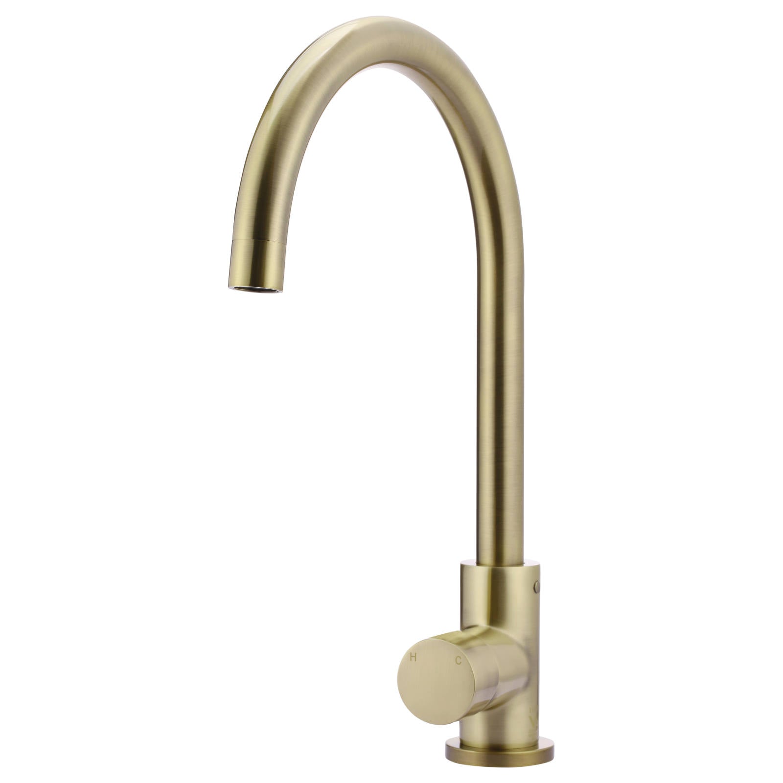 Round Gooseneck Kitchen Mixer w Pinless Handle, PVD Tiger Bronze