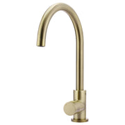 Round Gooseneck Kitchen Mixer w Pinless Handle, PVD Tiger Bronze