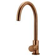 Round Gooseneck Kitchen Mixer w Pinless Handle, Lustre Bronze