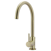 Meir Round Gooseneck Kitchen Mixer, PVD Tiger Bronze