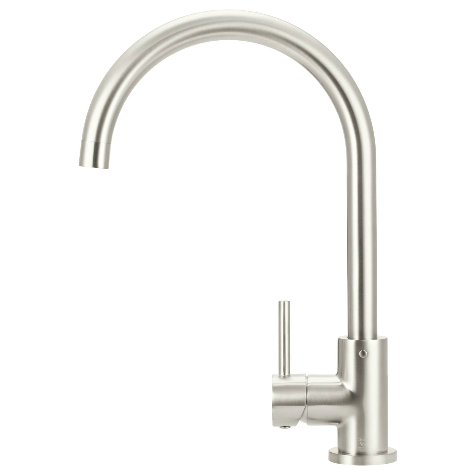 Meir Round Gooseneck Kitchen Mixer, PVD Brushed Nickel
