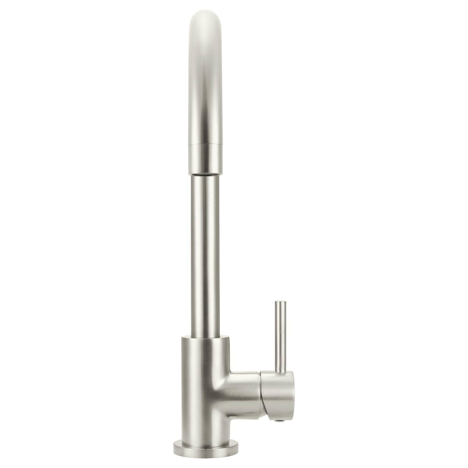Meir Round Gooseneck Kitchen Mixer, PVD Brushed Nickel