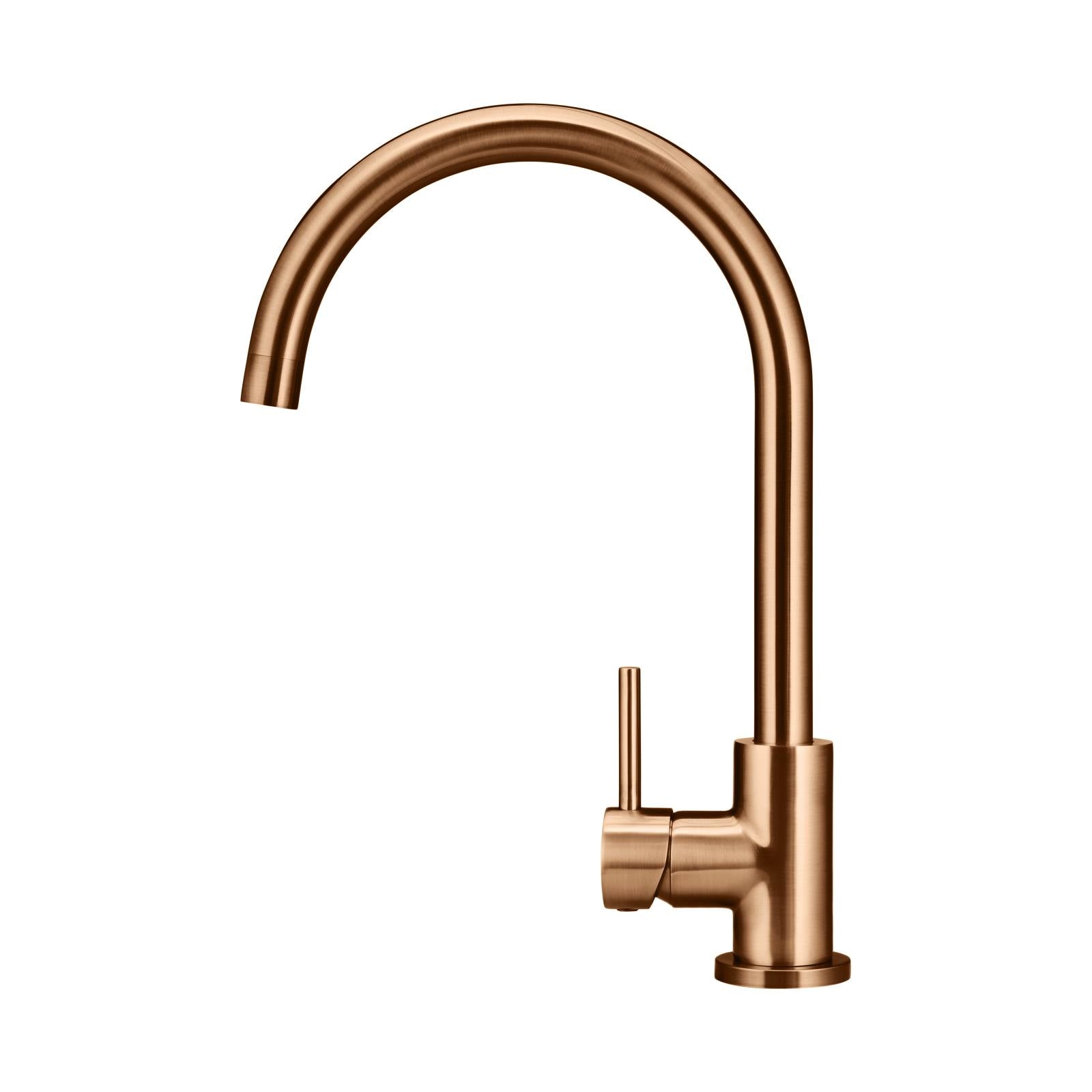 Meir Round Gooseneck Kitchen Mixer, Lustre Bronze