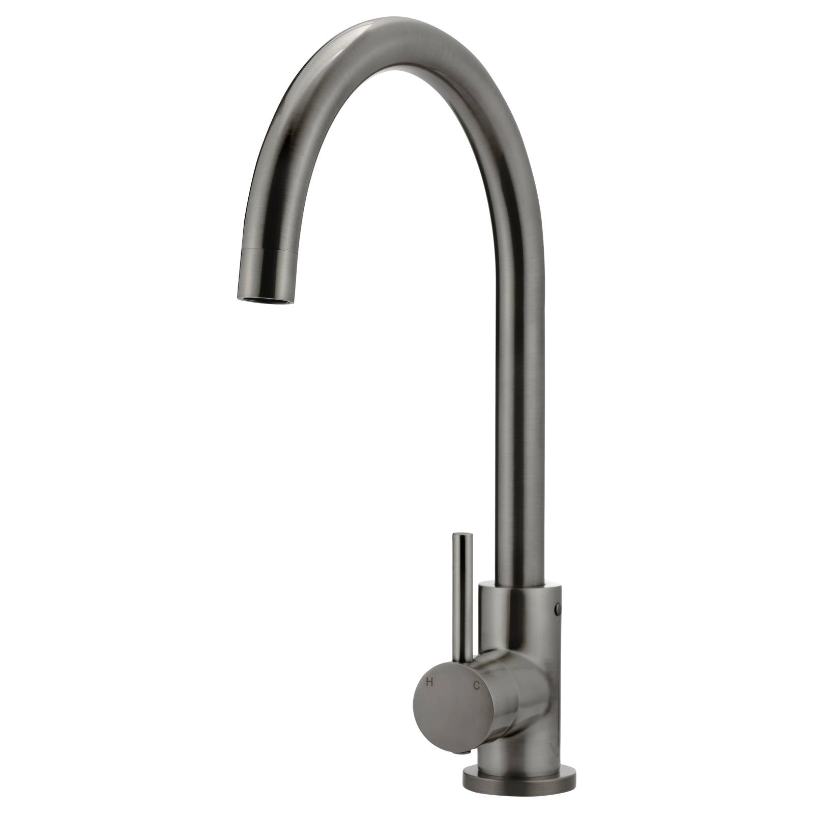 Meir Round Gooseneck Kitchen Mixer, Shadow