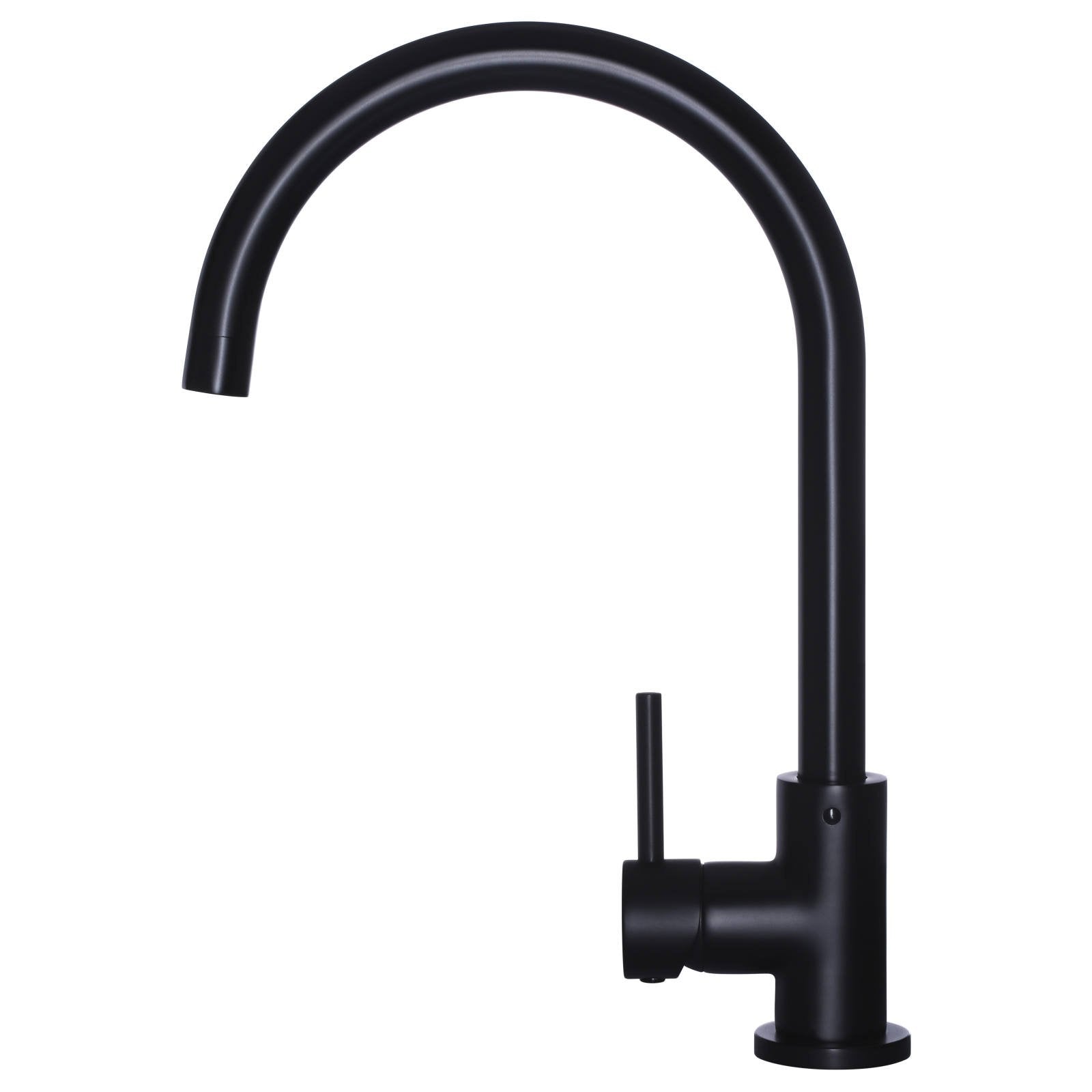 Meir Round Gooseneck Kitchen Mixer, Matte Black