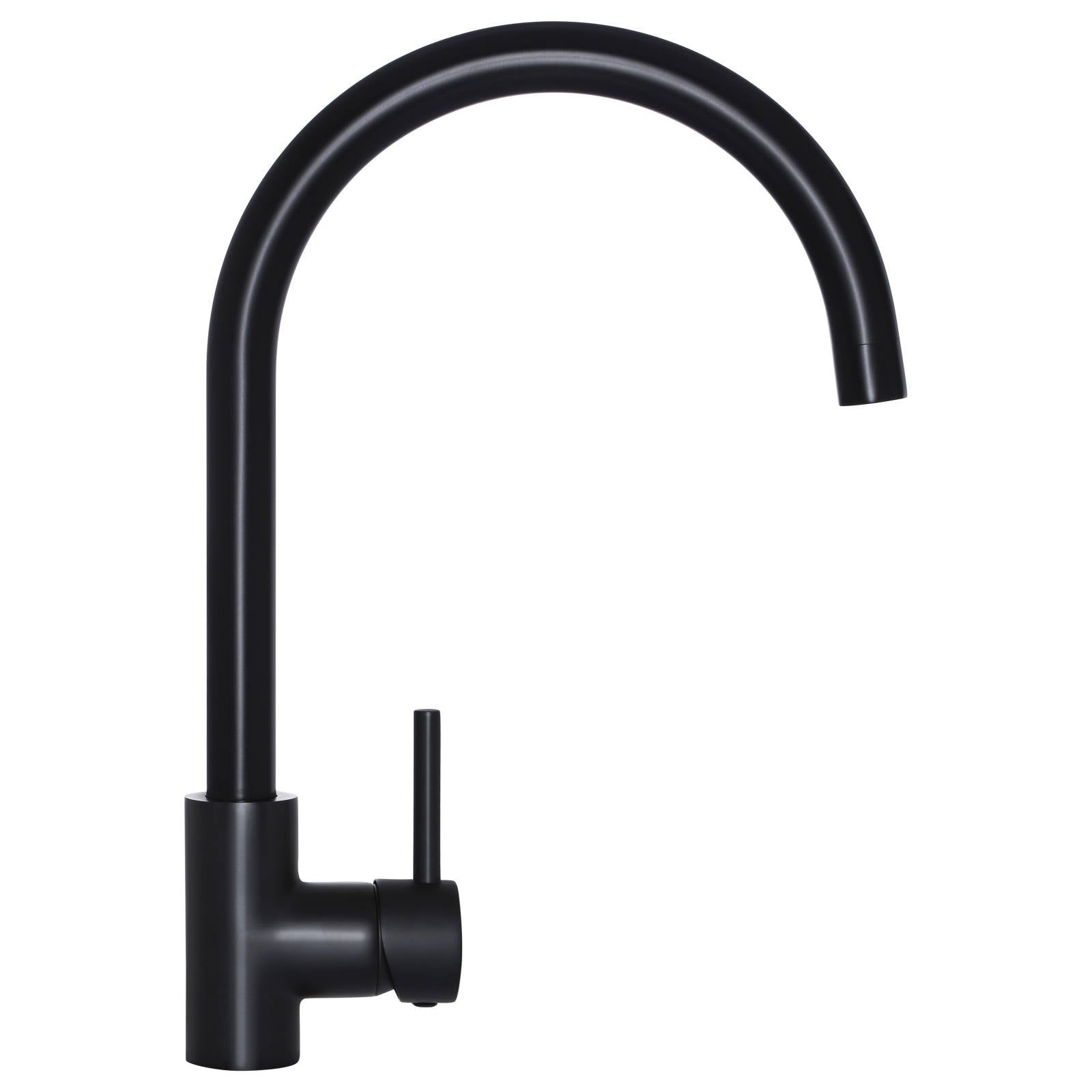 Meir Round Gooseneck Kitchen Mixer, Matte Black