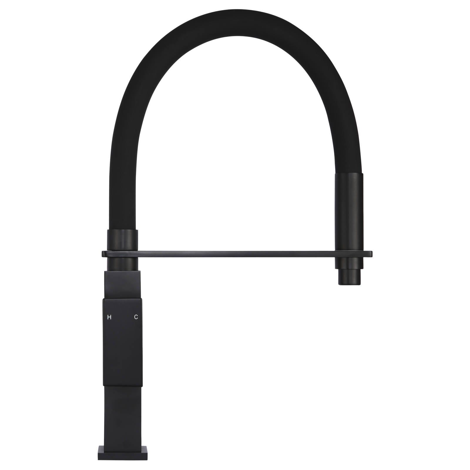 Square Flexible Kitchen Mixer, Matte Black