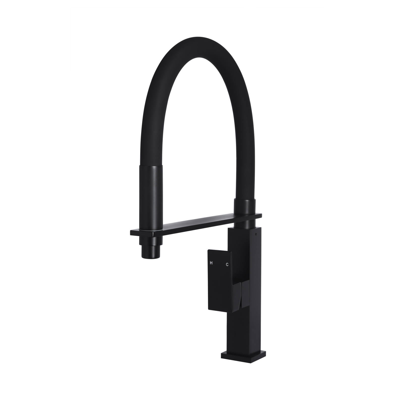 Square Flexible Kitchen Mixer, Matte Black
