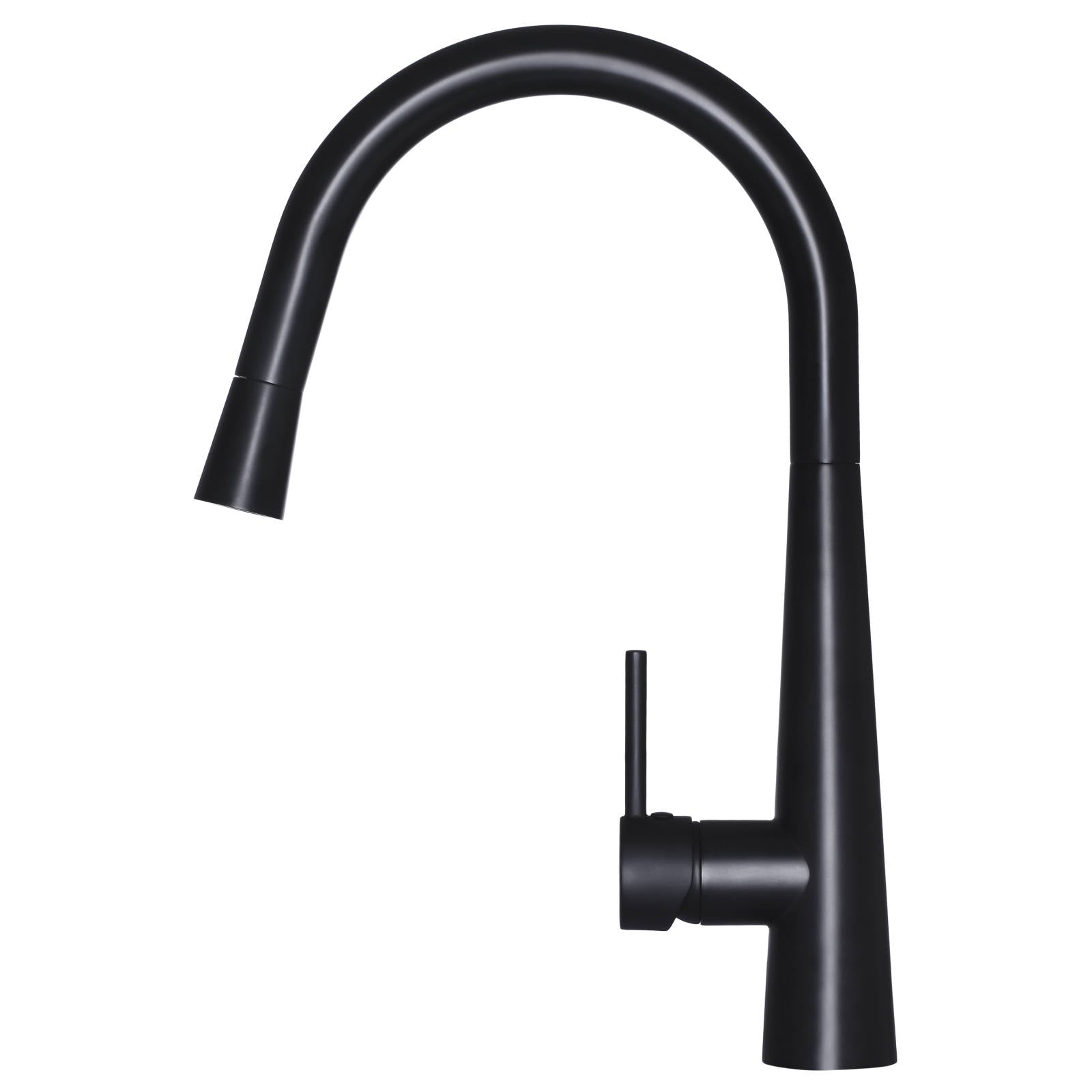 Round Pull Out Kitchen Mixer, Matte Black