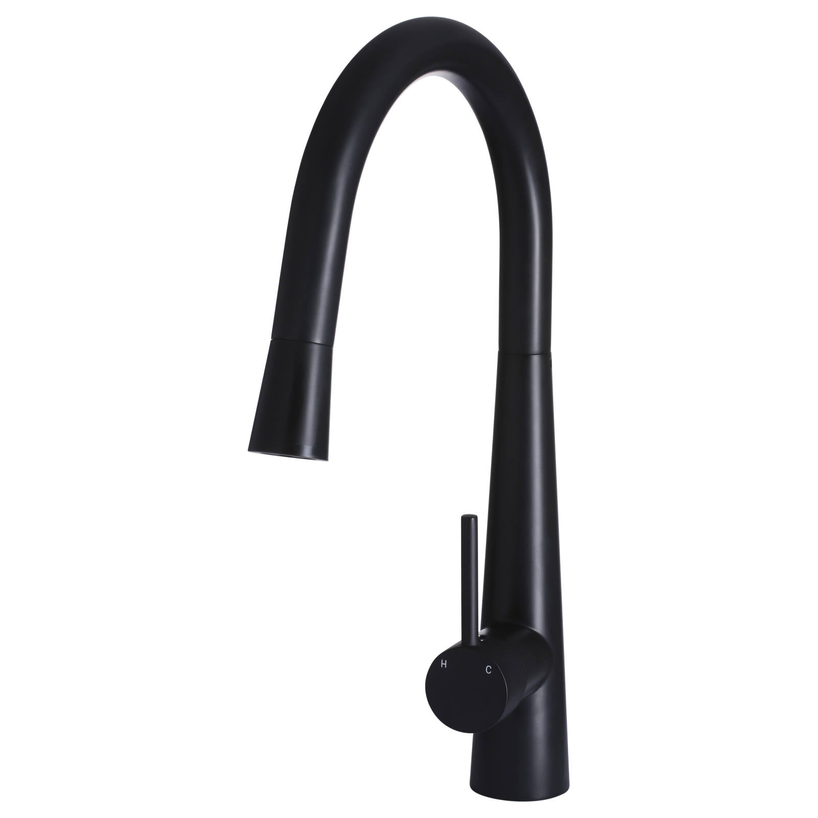Round Pull Out Kitchen Mixer, Matte Black