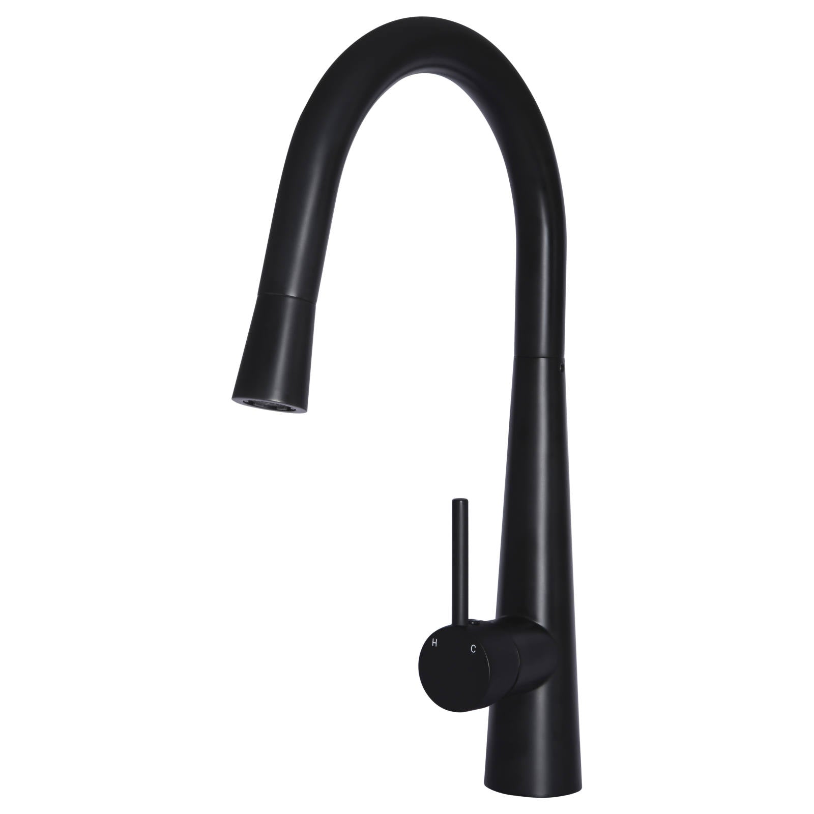 Round Pull Out Kitchen Mixer, Matte Black