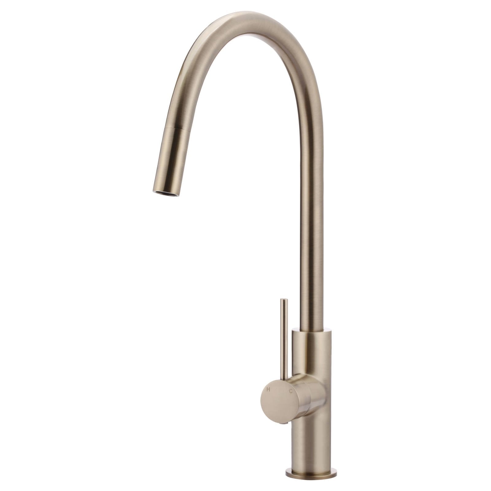 Round Piccola Pull Out Kitchen Mixer, Champagne