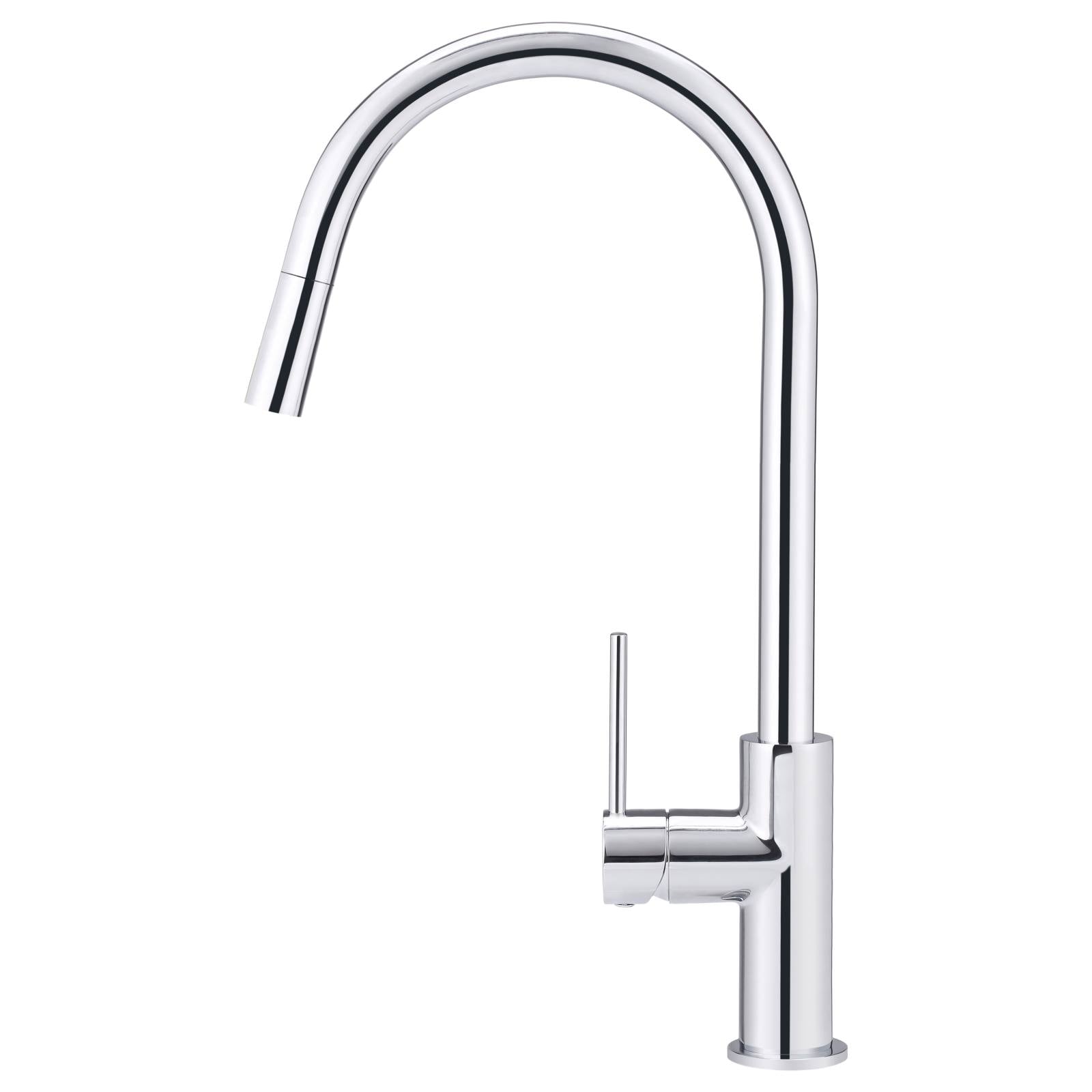 Round Piccola Pull Out Kitchen Mixer, Polished Chrome
