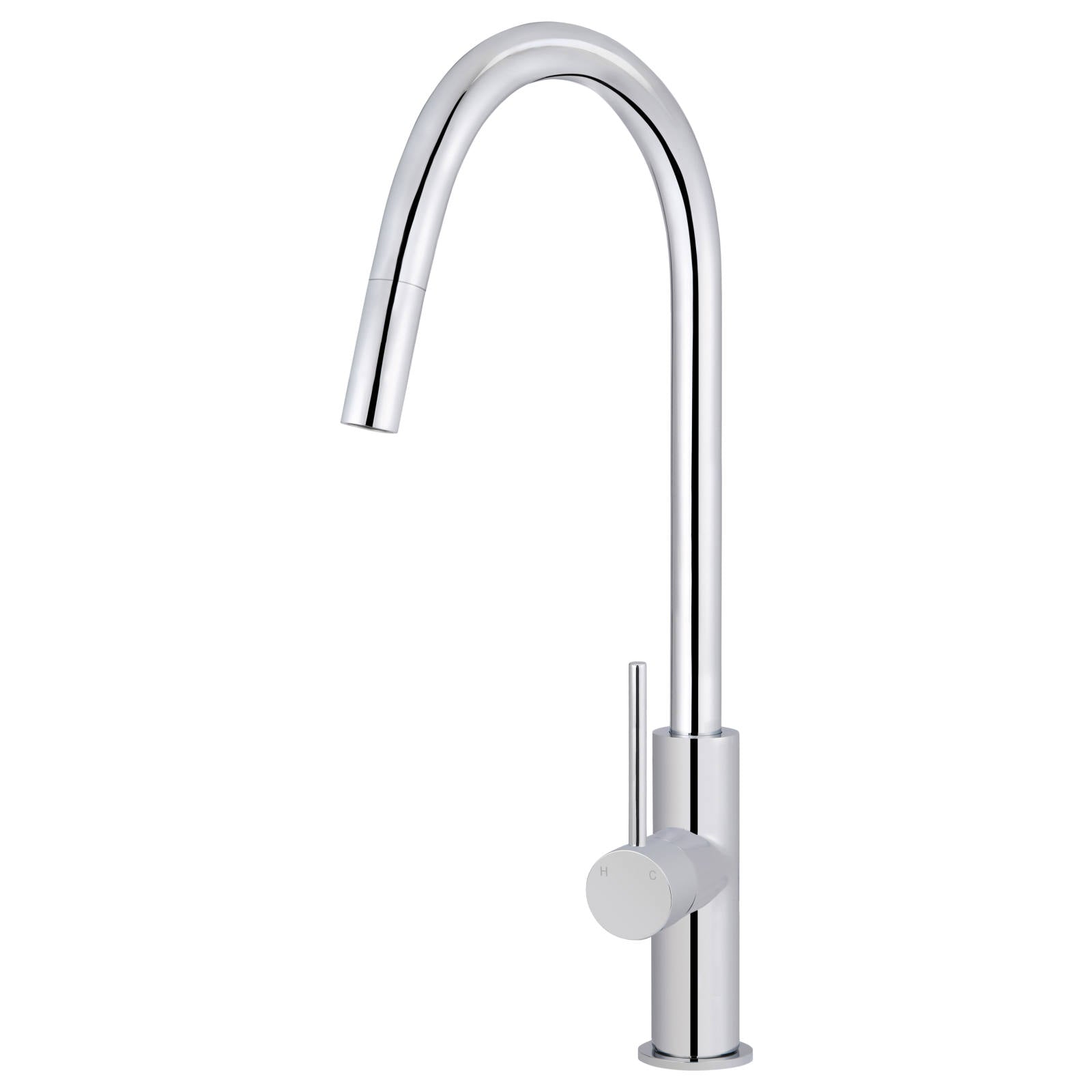 Round Piccola Pull Out Kitchen Mixer, Polished Chrome