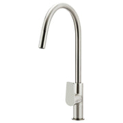 Round Paddle Piccola Pull Out Kitchen Mixer, PVD Brushed Nickel