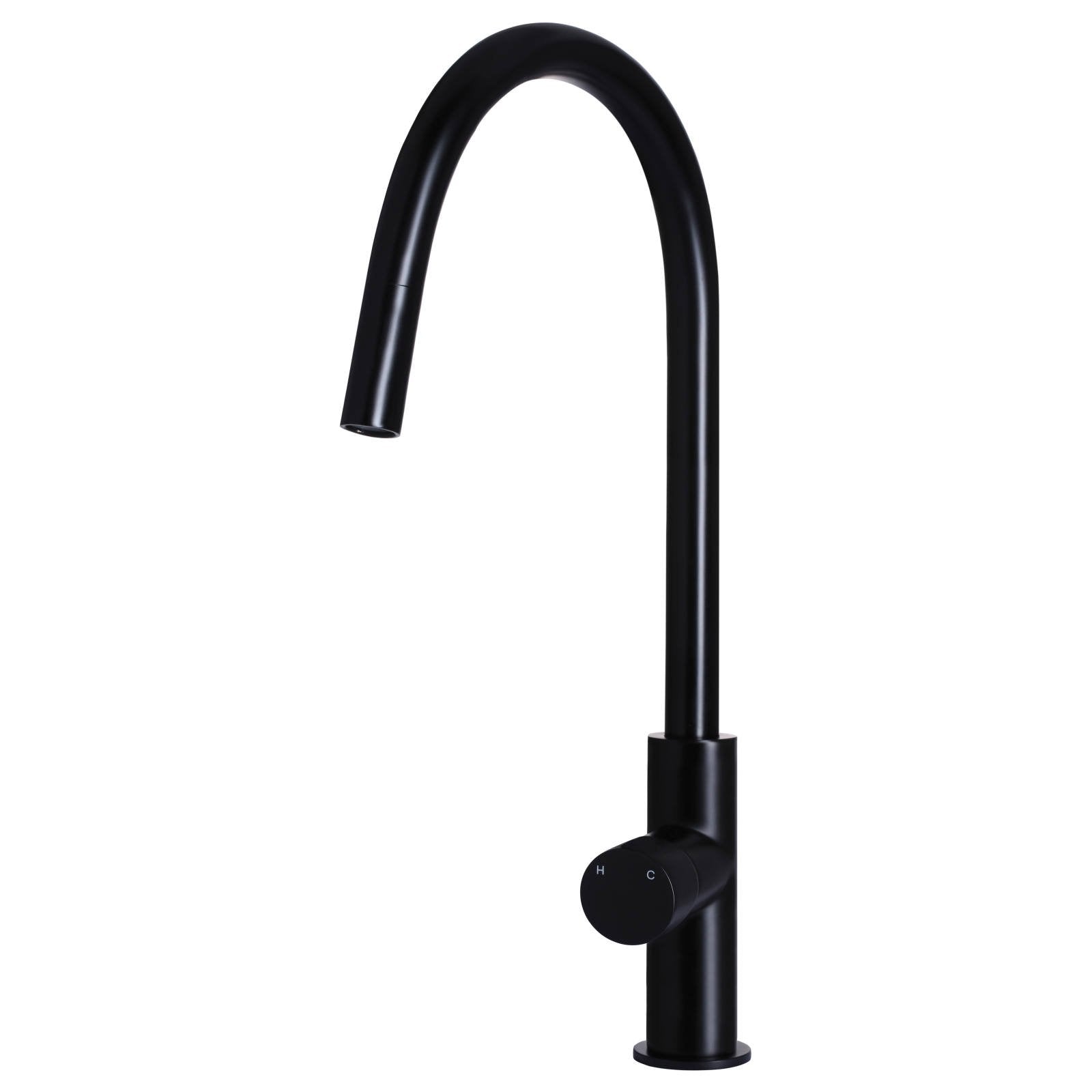 Round Pinless Piccola Pull Out Kitchen Mixer, Matte Black