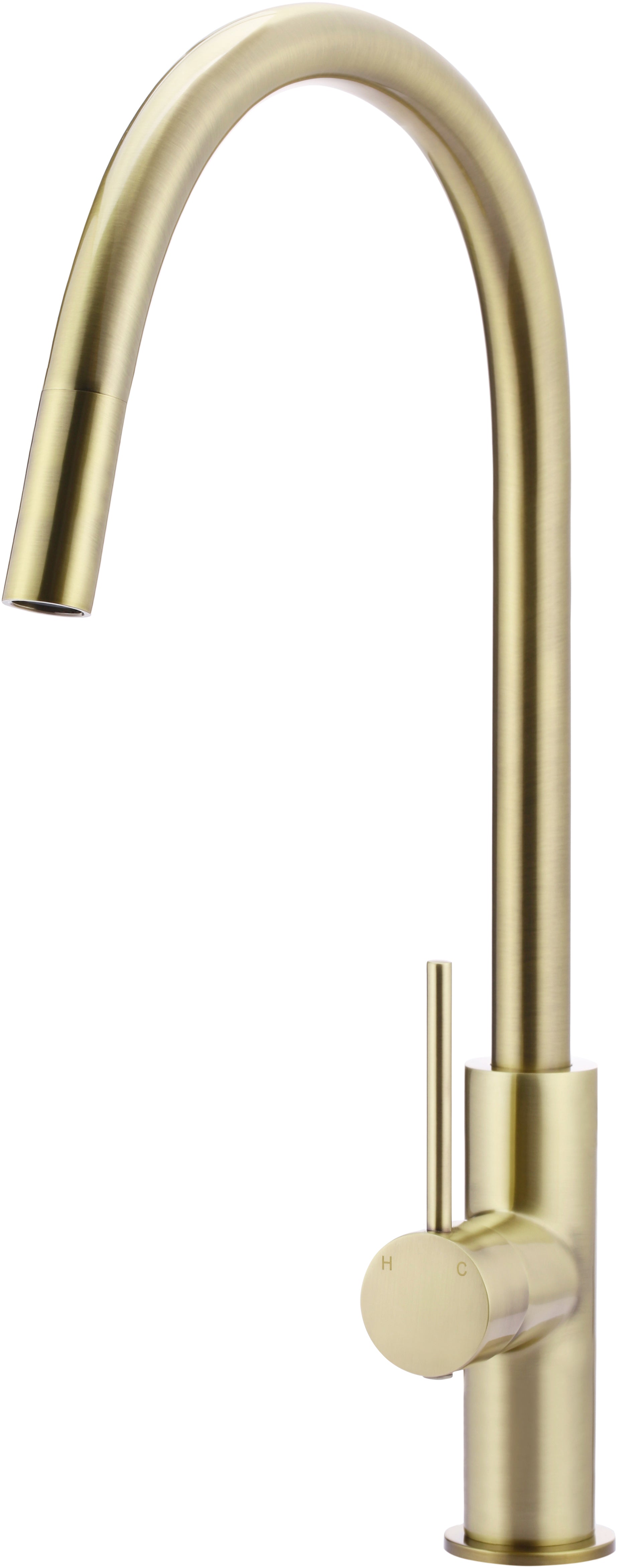 Round Piccola Pull Out Kitchen Mixer, PVD Tiger Bronze