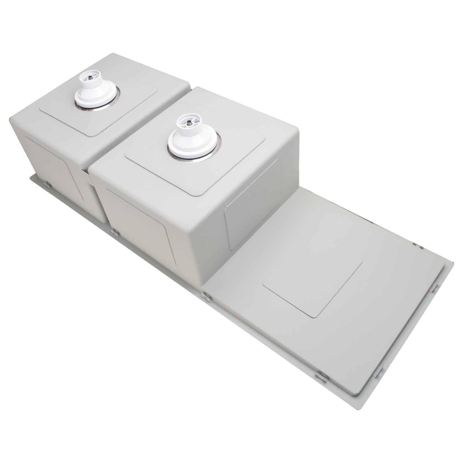 Double Bowl & Drainboard 1160 x 440, Gunmetal Black