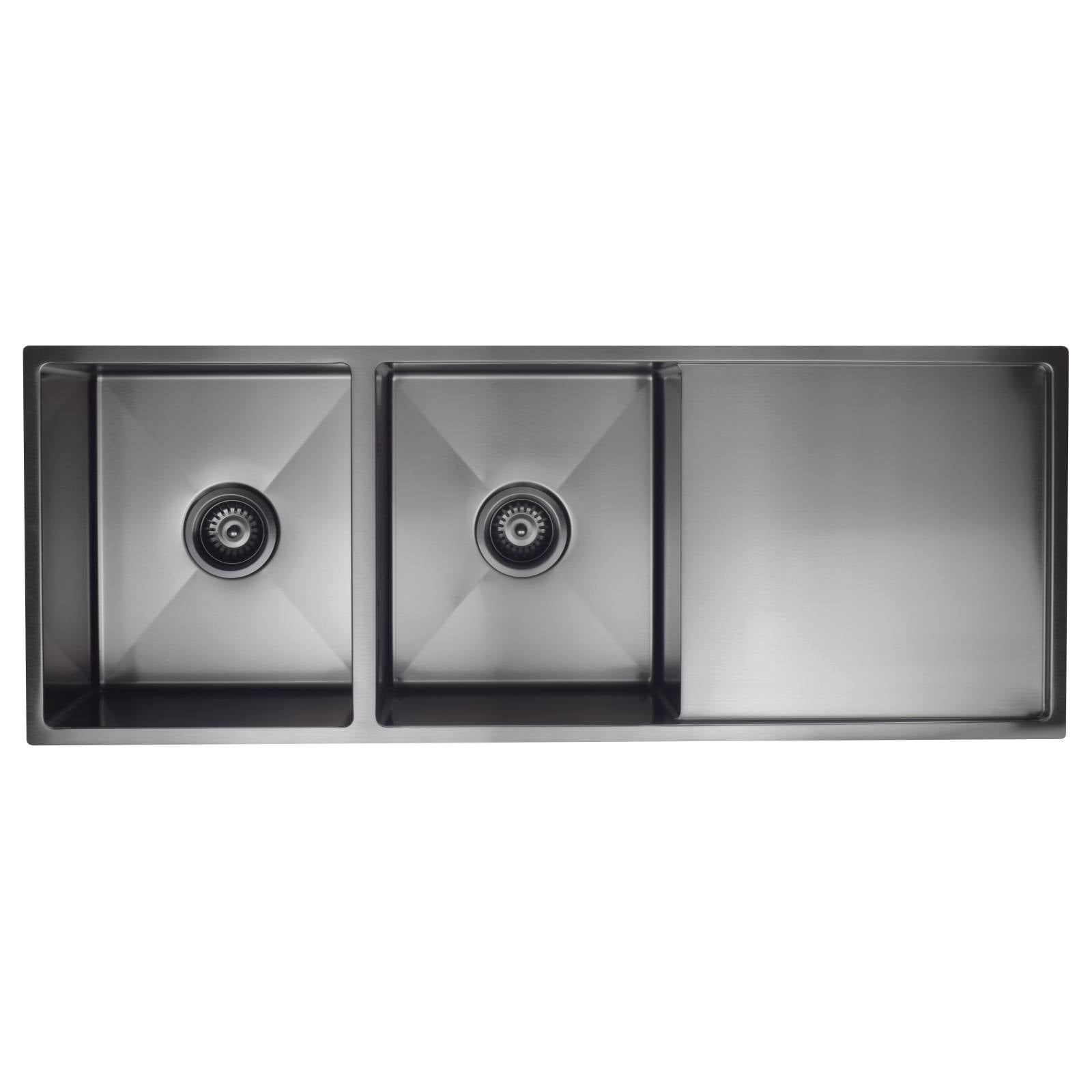 Double Bowl & Drainboard 1160 x 440, Gunmetal Black
