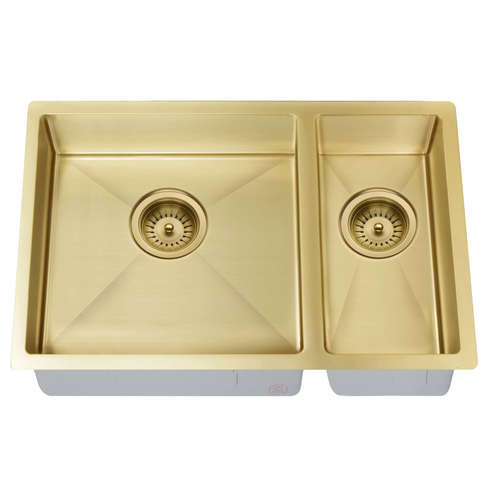 One & Half Bowl 670 x 440, Brushed Bronze Gold