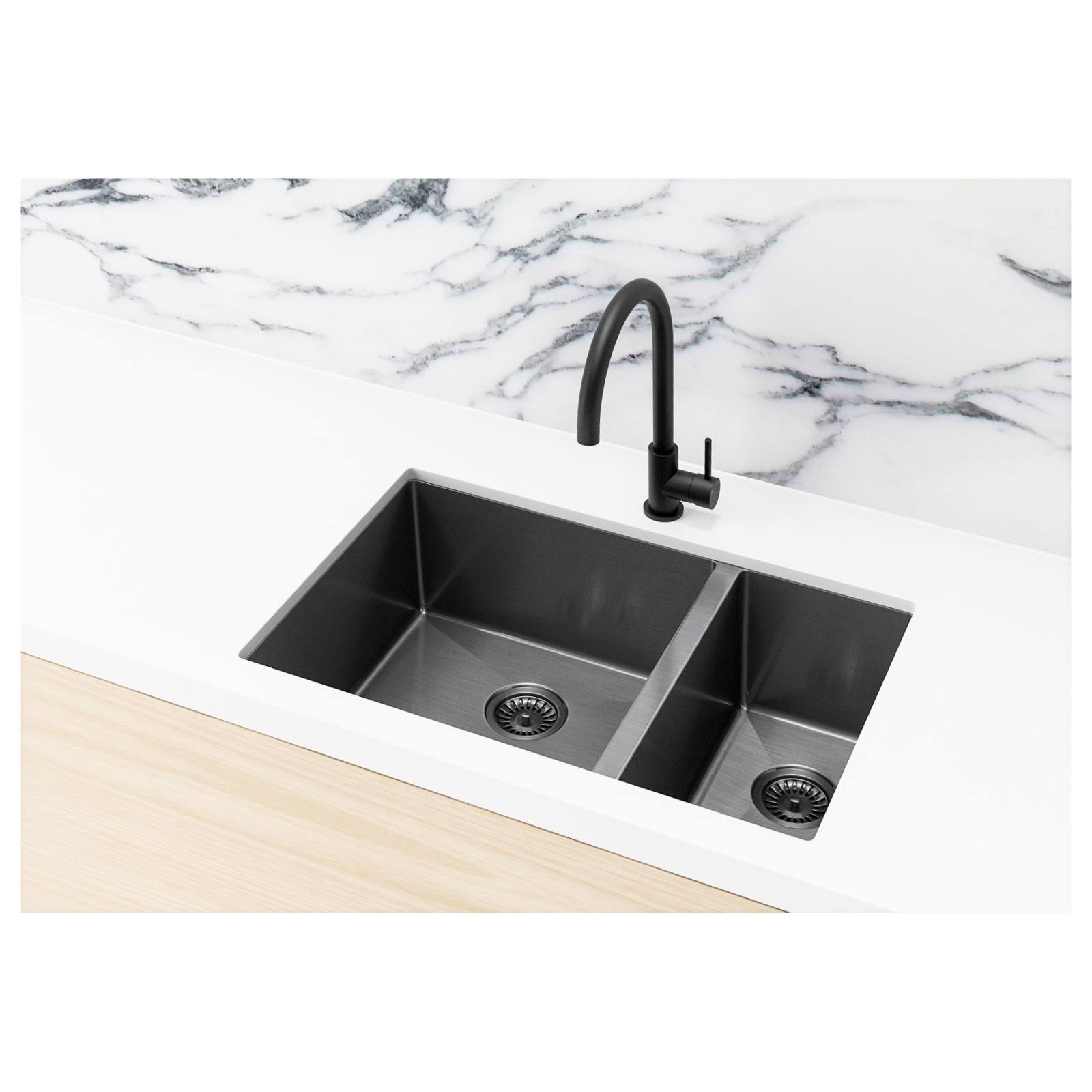 One & Half Bowl 670 x 440, Gunmetal Black