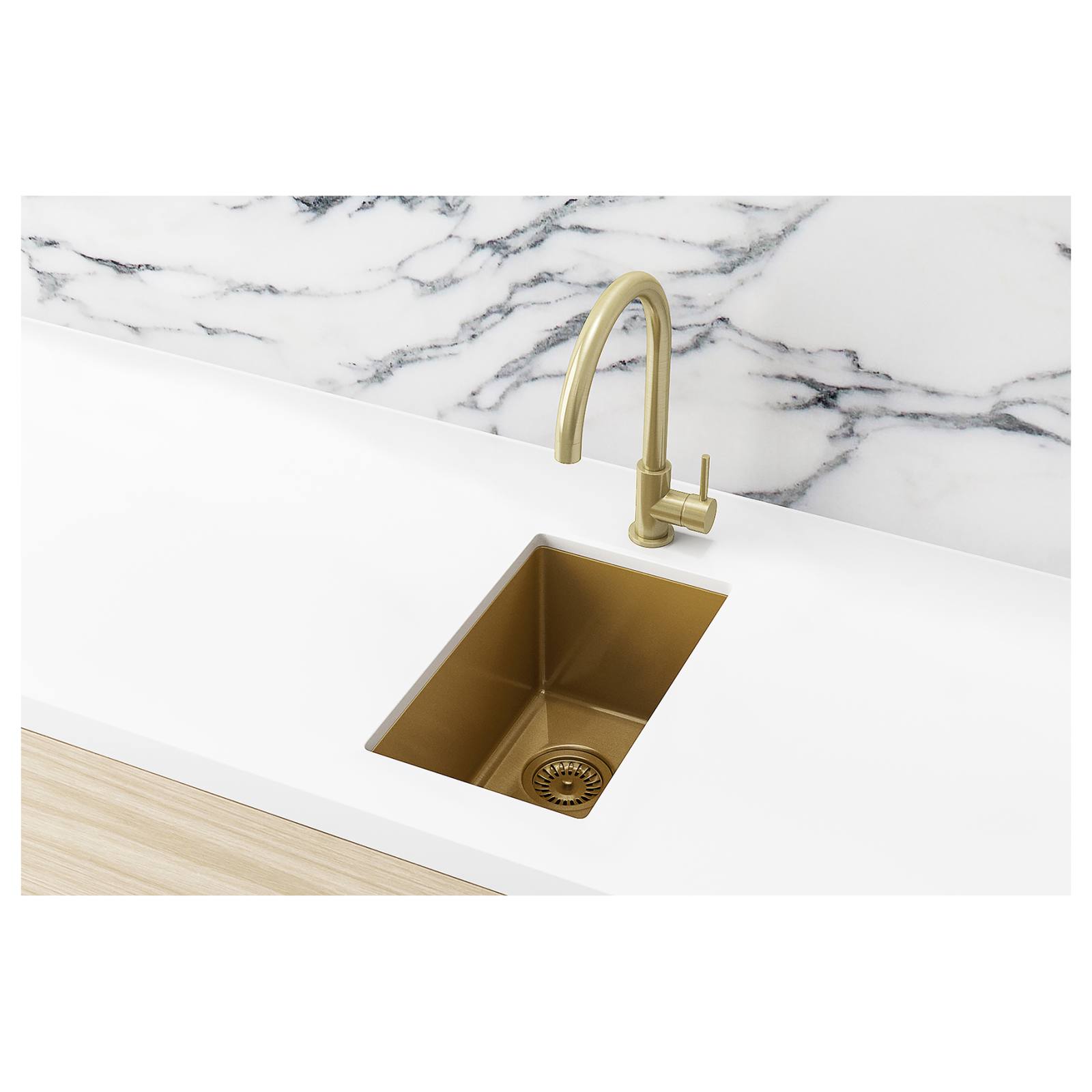 Single Bowl 382 x 272, Brushed Bronze Gold