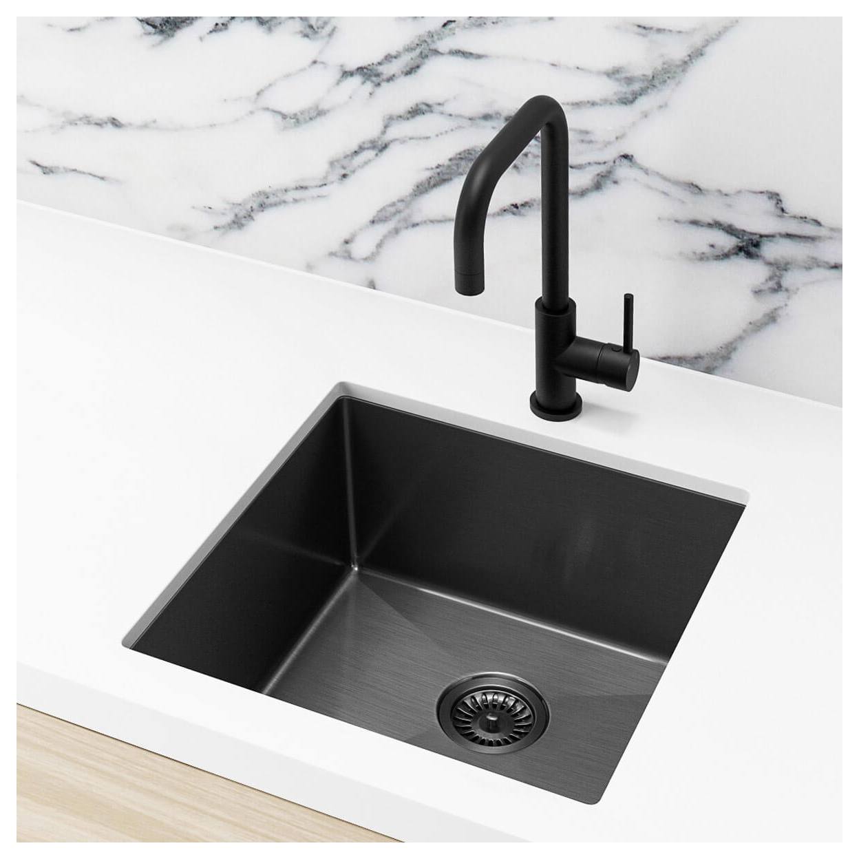 Single Kitchen Sink 38x44, PVD Gunmetal