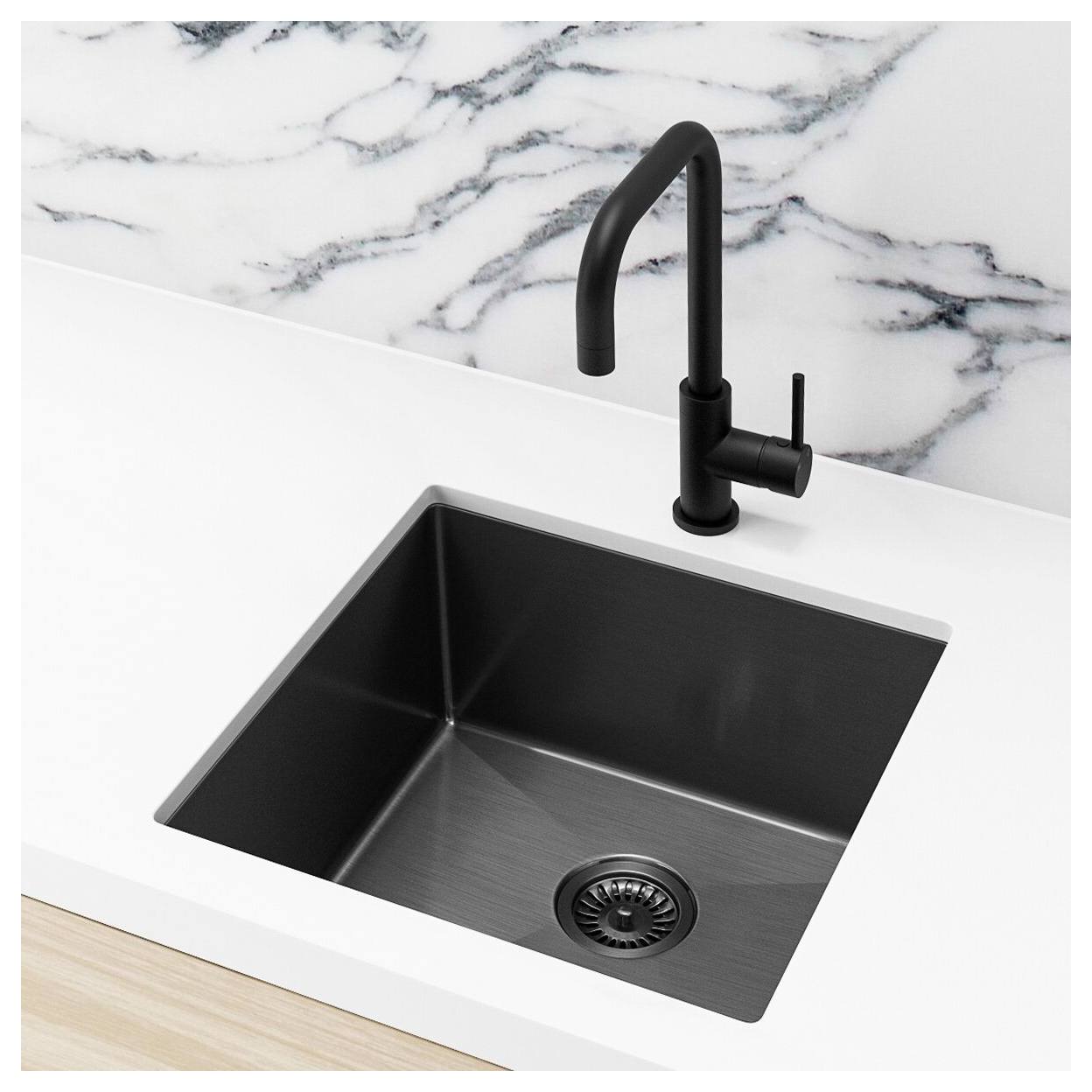 Single Kitchen Sink 45x45, PVD Gunmetal