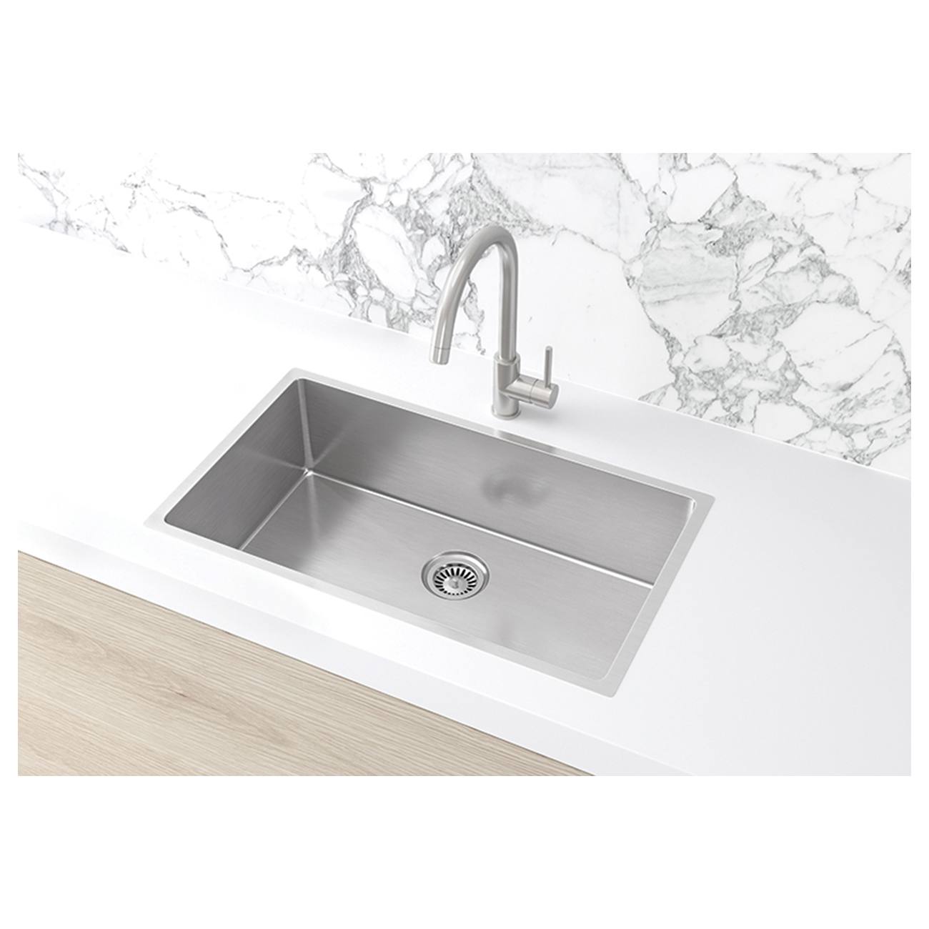 Single Bowl 760 x 440, PVD Brushed Nickel