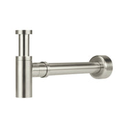 Round Bottle Trap For 32mm Basin Waste and 32mm Waste Pipe with 40mm Adapter, Brushed Nickel