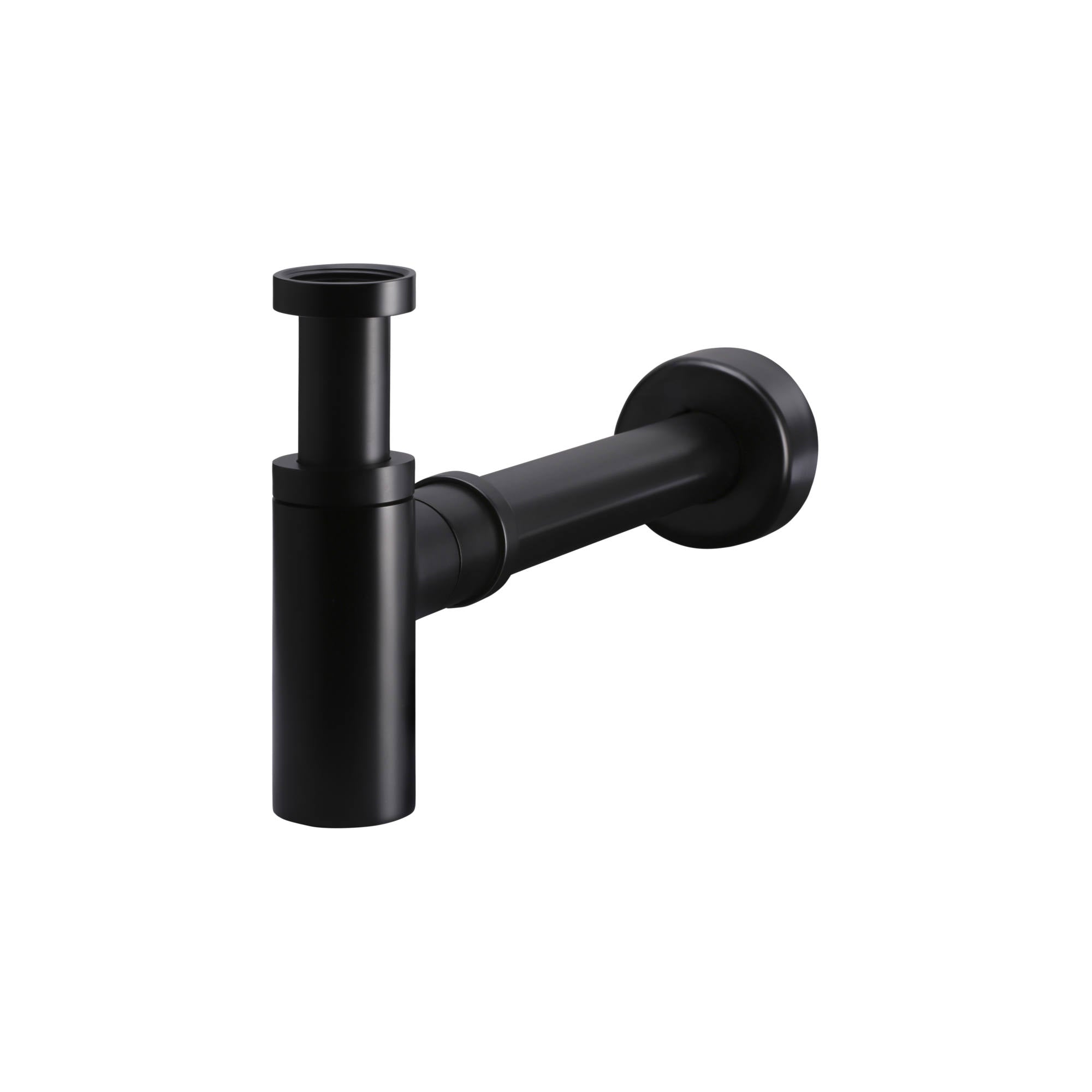 Round Bottle Trap For 32mm Basin Waste and 32mm Waste Pipe with 40mm Adapter, Matte Black