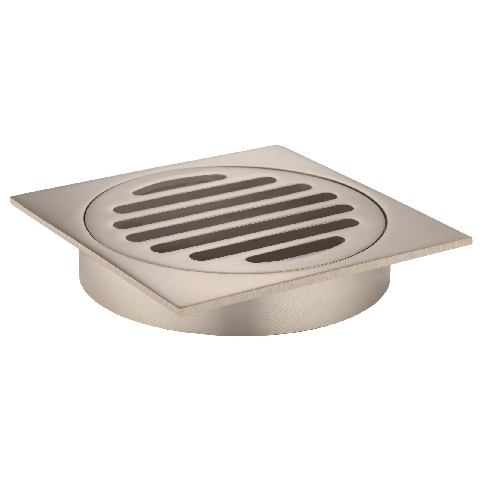 Square Floor Grate Shower Drain, 100mm outlet, Champagne