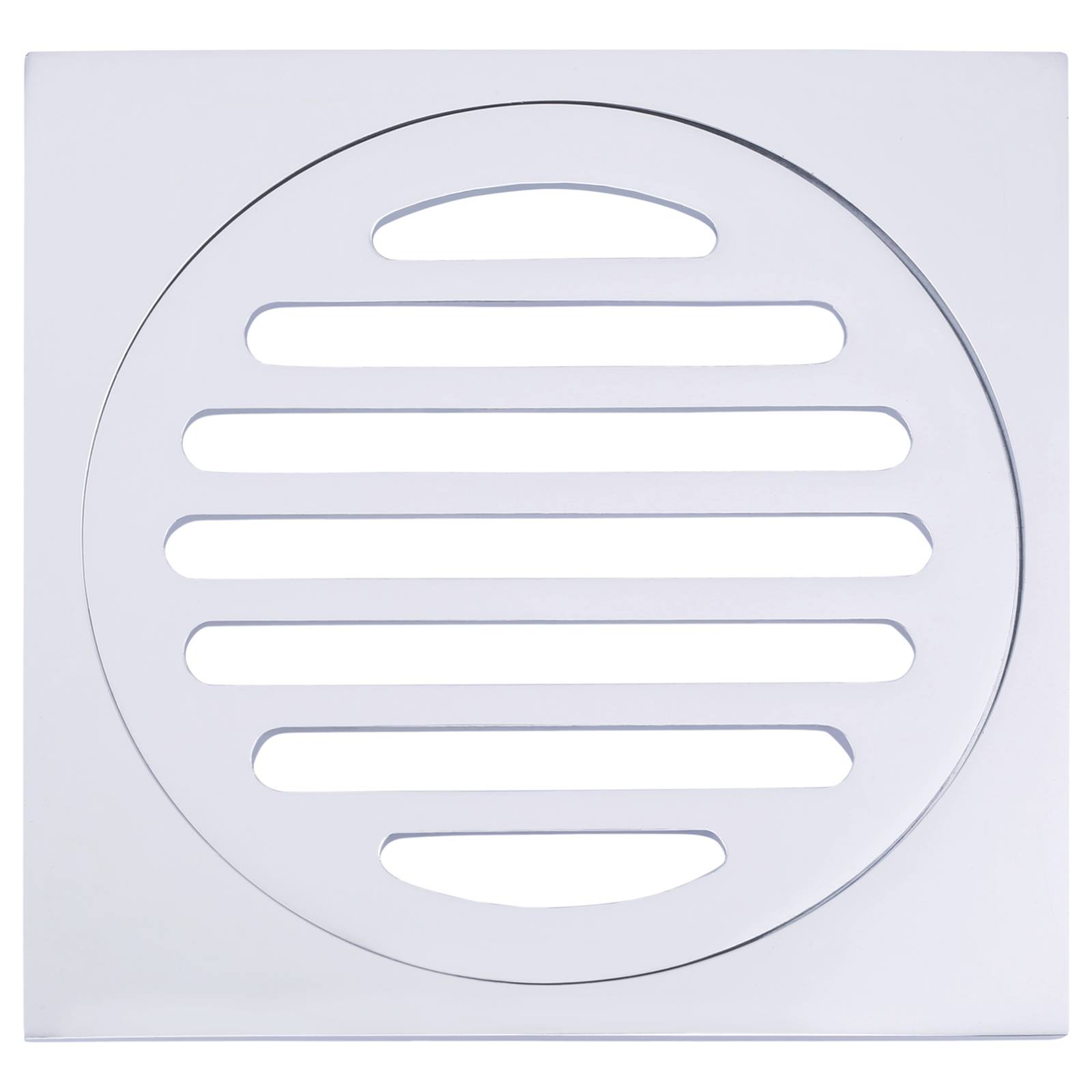 Square Floor Grate Shower Drain, 100mm outlet, Polished Chrome