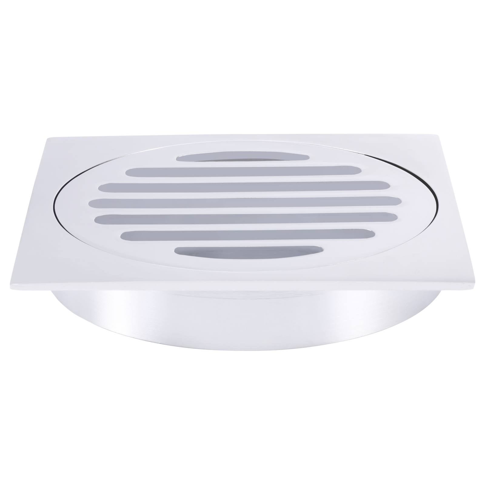 Square Floor Grate Shower Drain, 100mm outlet, Polished Chrome