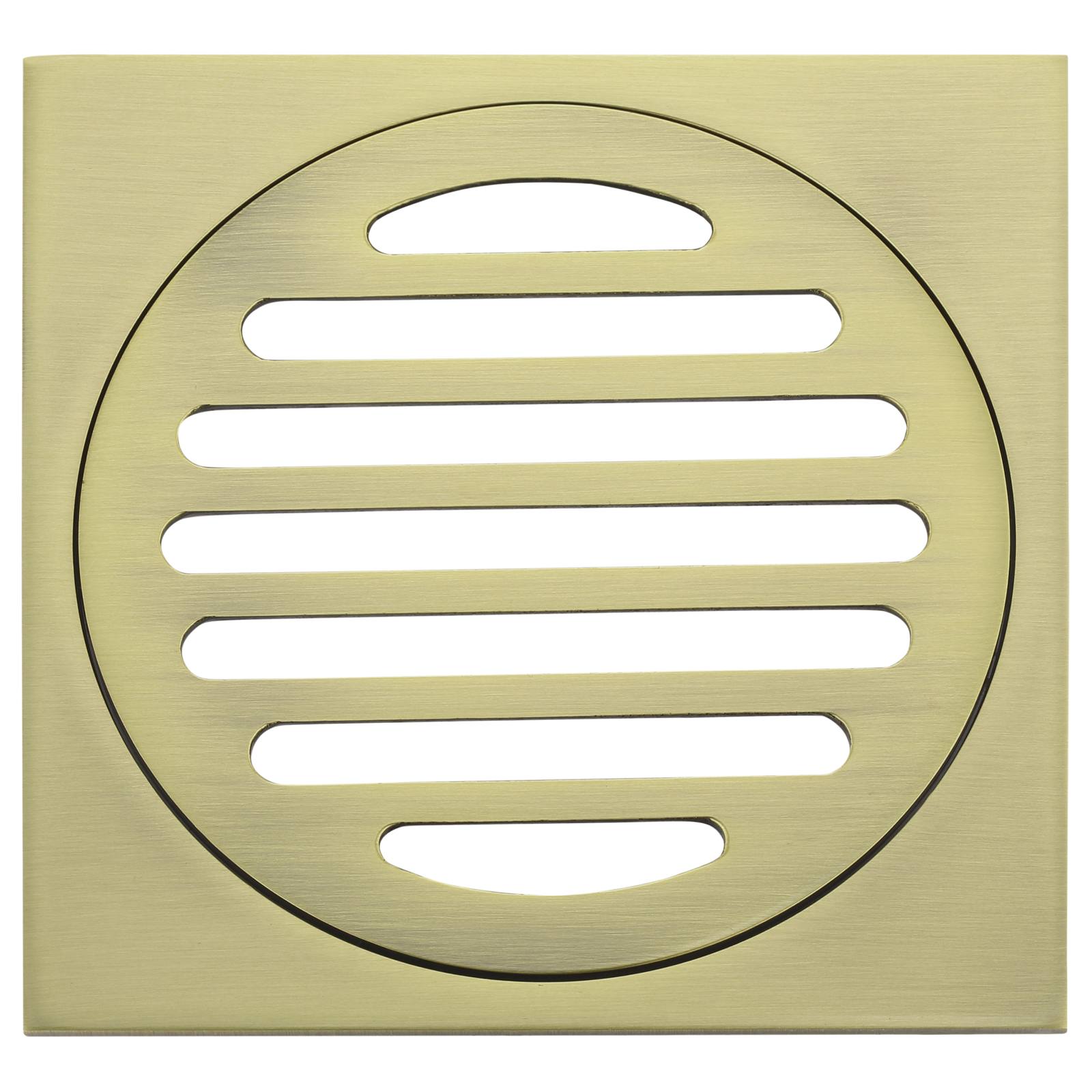 Square Floor Grate Shower Drain, 100mm outlet, PVD Tiger Bronze