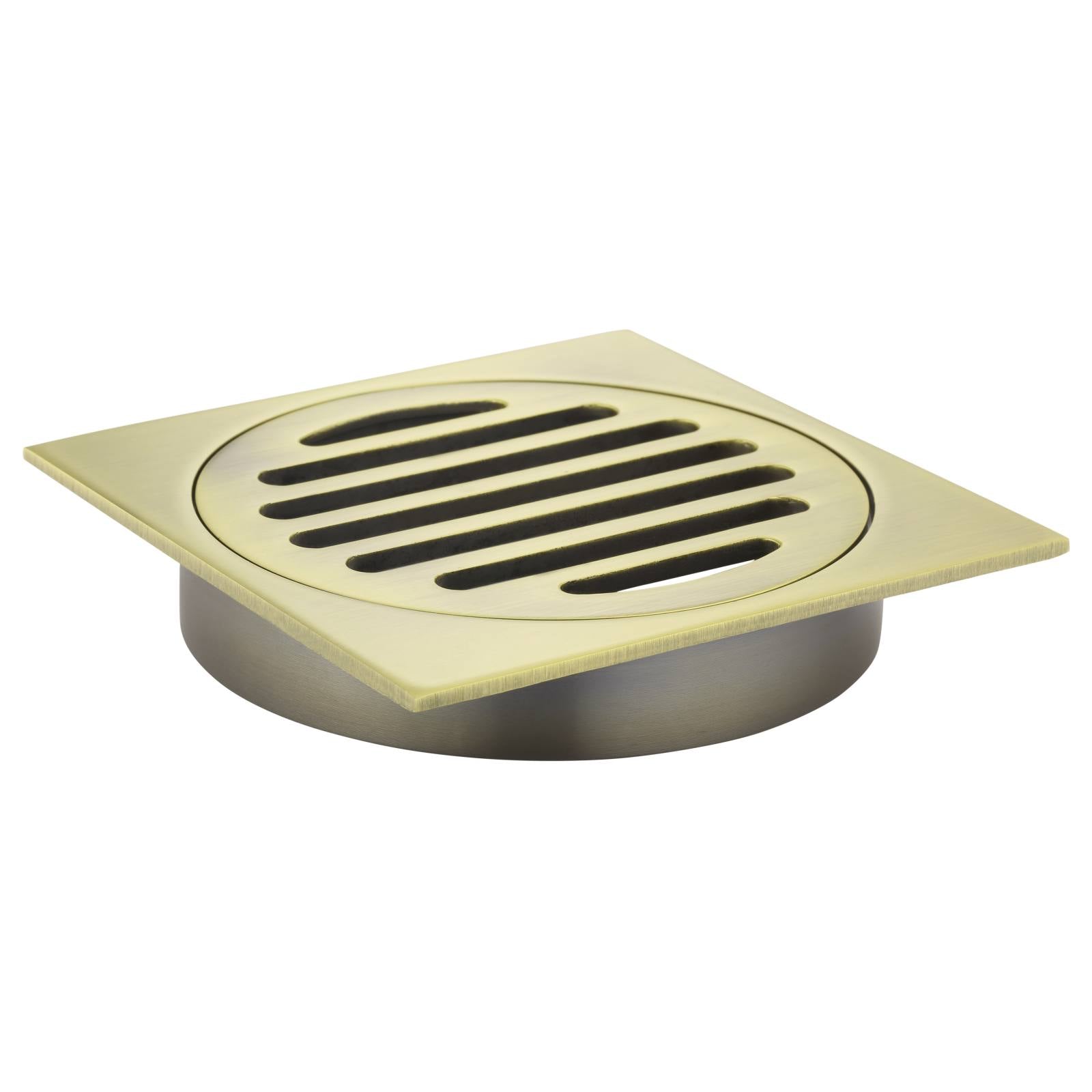 Square Floor Grate Shower Drain, 100mm outlet, PVD Tiger Bronze