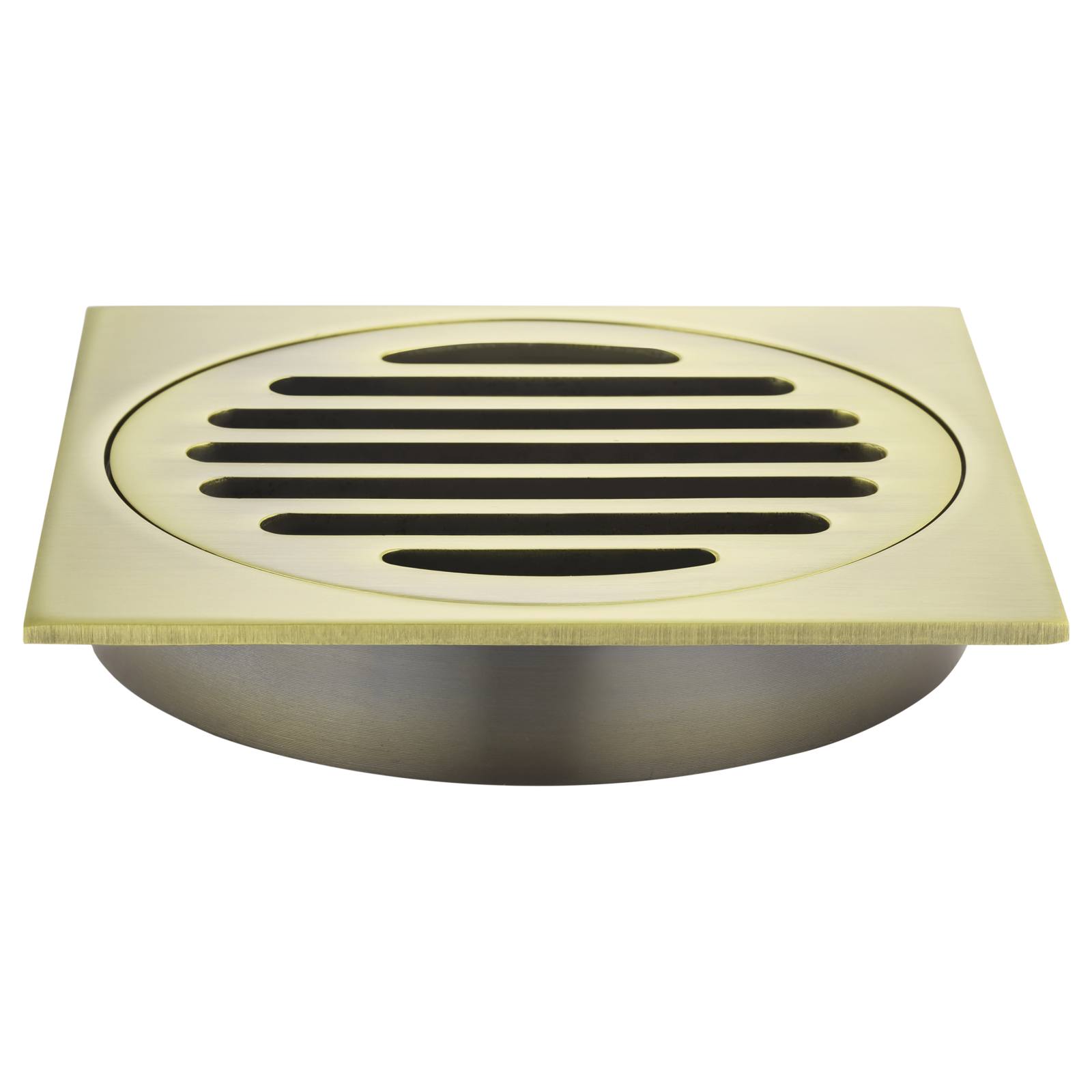 Square Floor Grate Shower Drain, 100mm outlet, PVD Tiger Bronze