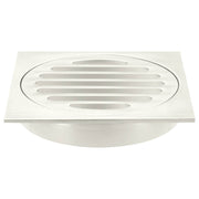 Square Floor Grate Shower Drain, 100mm outlet, PVD Brushed Nickel